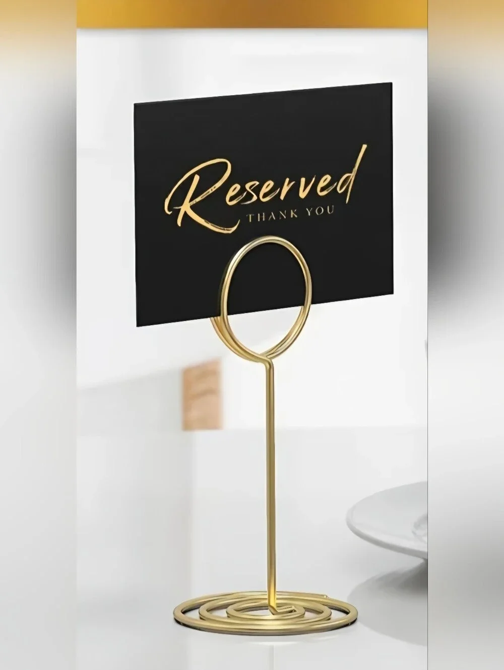 NEW TABLE RESERVE SIGNS 10 PER PACKAGE WEDDINGS/RECEPTION BLACK & GOLD 8 x 6